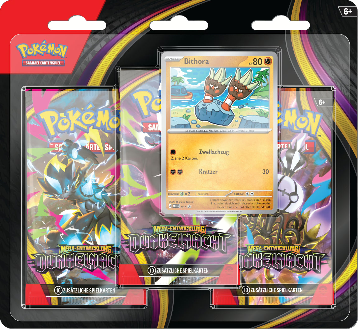 Pokémon 3-Pack-Blister Mega-Entwicklung Dunkelnacht Deutsch