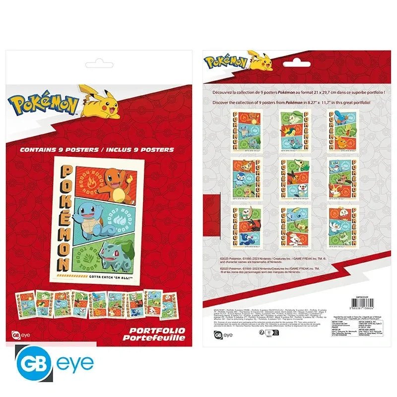 Pokémon - 9 Posters (21 x 29,7cm) - Portfolio Starters - CARDHOME