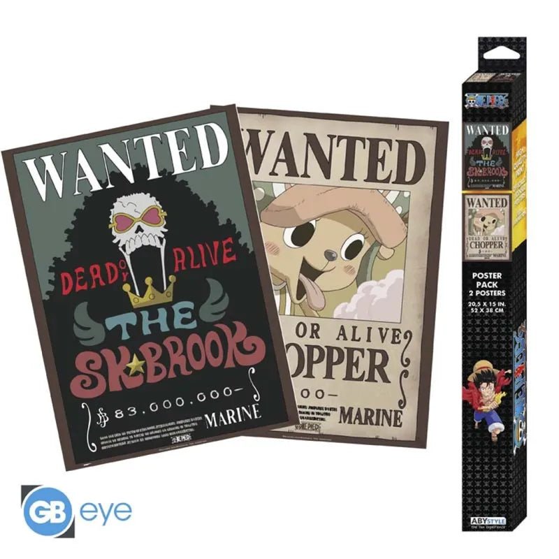 One Piece - Chibi Set 2 Poster (52 x 38cm) - Wanted Chopper & Brook - CARDHOME