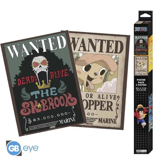 One Piece - Chibi Set 2 Poster (52 x 38cm) - Wanted Chopper & Brook - CARDHOME
