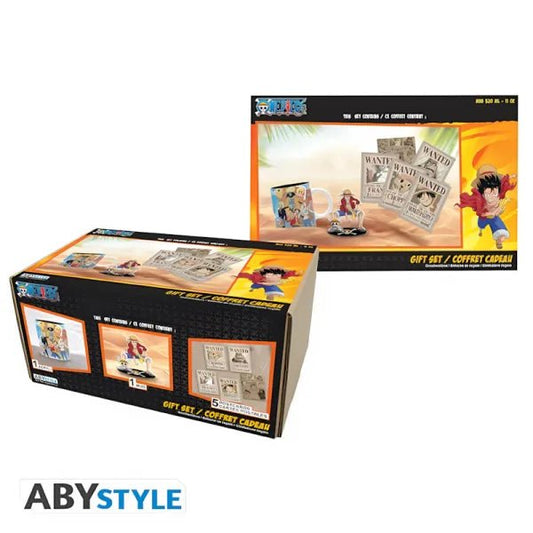 One Piece - Geschenkset (Tasse (320ml), Acryl® Figur & Postkarten) - Luffy - CARDHOME