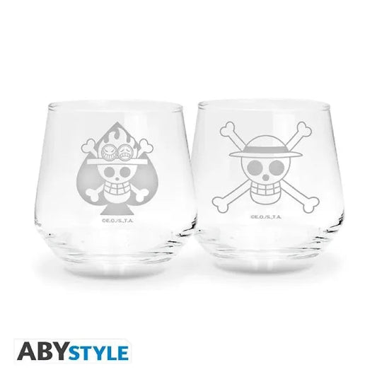 One Piece Glass Set Luffy & Ace - CARDHOME